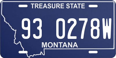 MT license plate 930278W