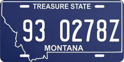 MT license plate 930278Z