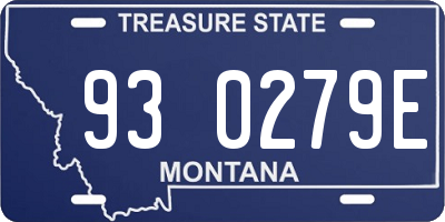 MT license plate 930279E