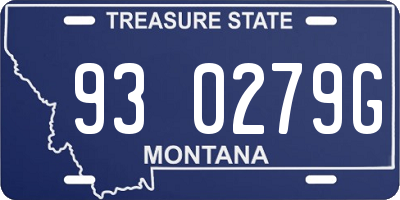 MT license plate 930279G