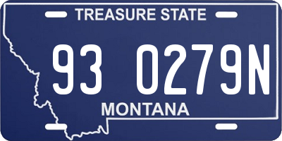 MT license plate 930279N