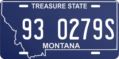 MT license plate 930279S
