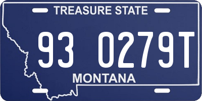MT license plate 930279T