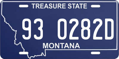 MT license plate 930282D
