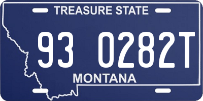 MT license plate 930282T