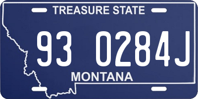 MT license plate 930284J