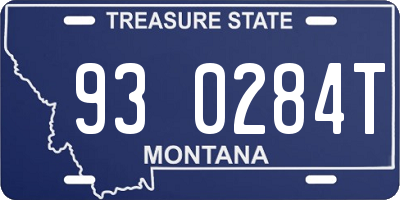 MT license plate 930284T