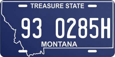 MT license plate 930285H