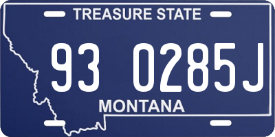 MT license plate 930285J