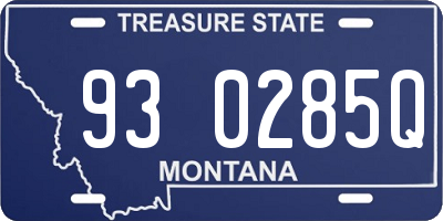 MT license plate 930285Q