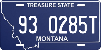 MT license plate 930285T
