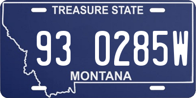 MT license plate 930285W