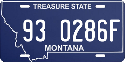 MT license plate 930286F