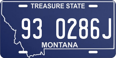 MT license plate 930286J