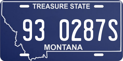 MT license plate 930287S