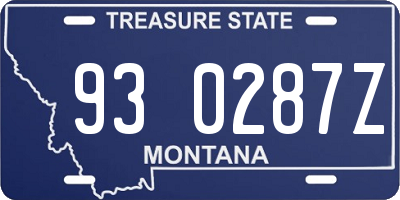 MT license plate 930287Z
