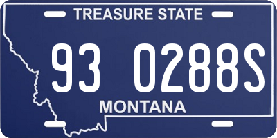 MT license plate 930288S