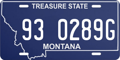 MT license plate 930289G