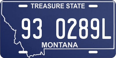 MT license plate 930289L