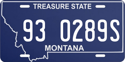 MT license plate 930289S