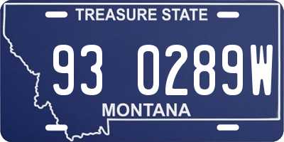 MT license plate 930289W