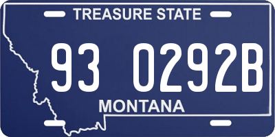 MT license plate 930292B