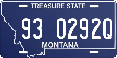 MT license plate 930292Q