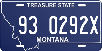 MT license plate 930292X