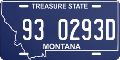 MT license plate 930293D