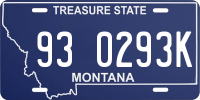 MT license plate 930293K