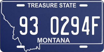 MT license plate 930294F