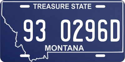 MT license plate 930296D