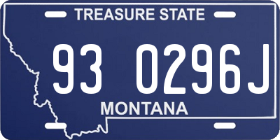 MT license plate 930296J