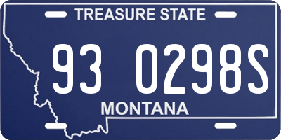 MT license plate 930298S