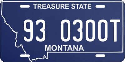 MT license plate 930300T
