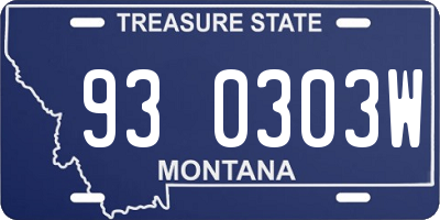 MT license plate 930303W