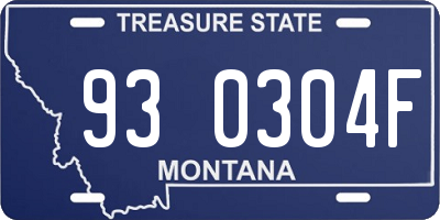 MT license plate 930304F
