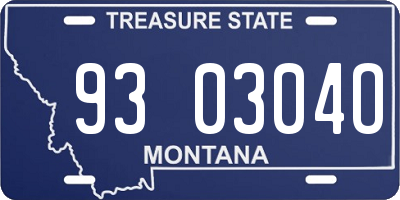 MT license plate 930304O