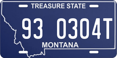MT license plate 930304T