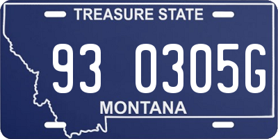 MT license plate 930305G