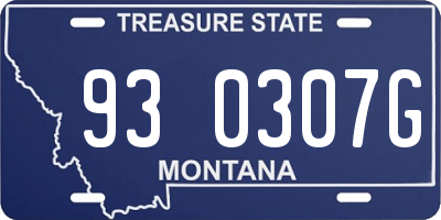 MT license plate 930307G