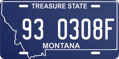 MT license plate 930308F