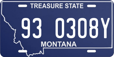 MT license plate 930308Y