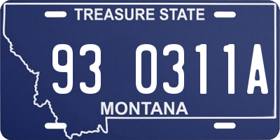 MT license plate 930311A