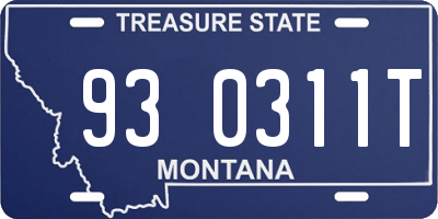 MT license plate 930311T