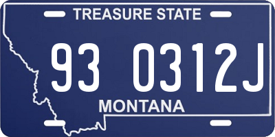 MT license plate 930312J