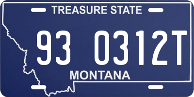 MT license plate 930312T