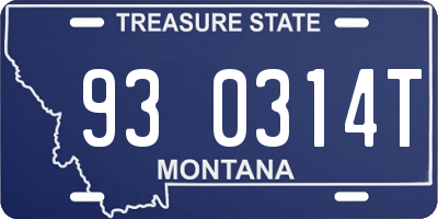 MT license plate 930314T