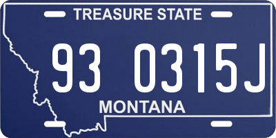MT license plate 930315J