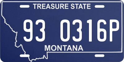 MT license plate 930316P
